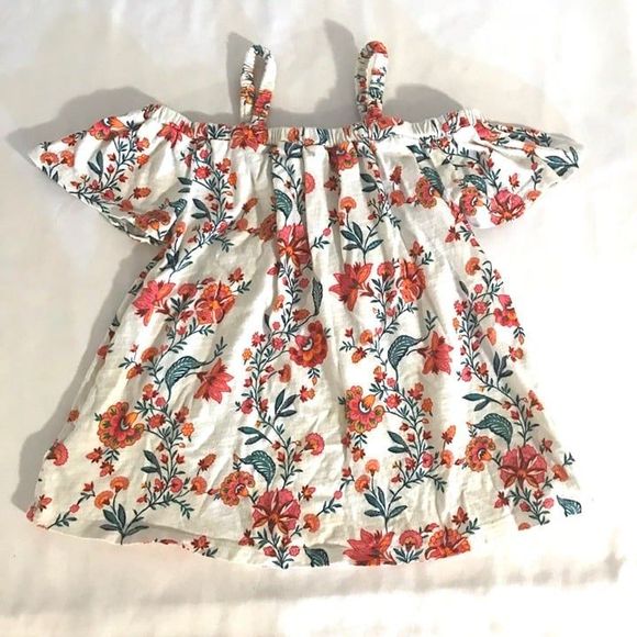 FINAL PRICE! Like New 18-24mo Off Shoulder Floral Cream Top Like New Old Navy - Picture 5 of 6